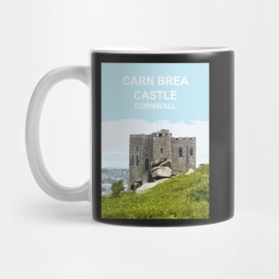 Carn Brea Castle Cornwall.  Cornish gift Kernow Travel location poster, Redruth Mug